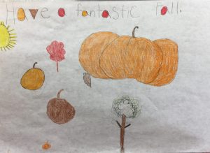 Photo of a fall placemat drawn by a Mountainview Elementary student